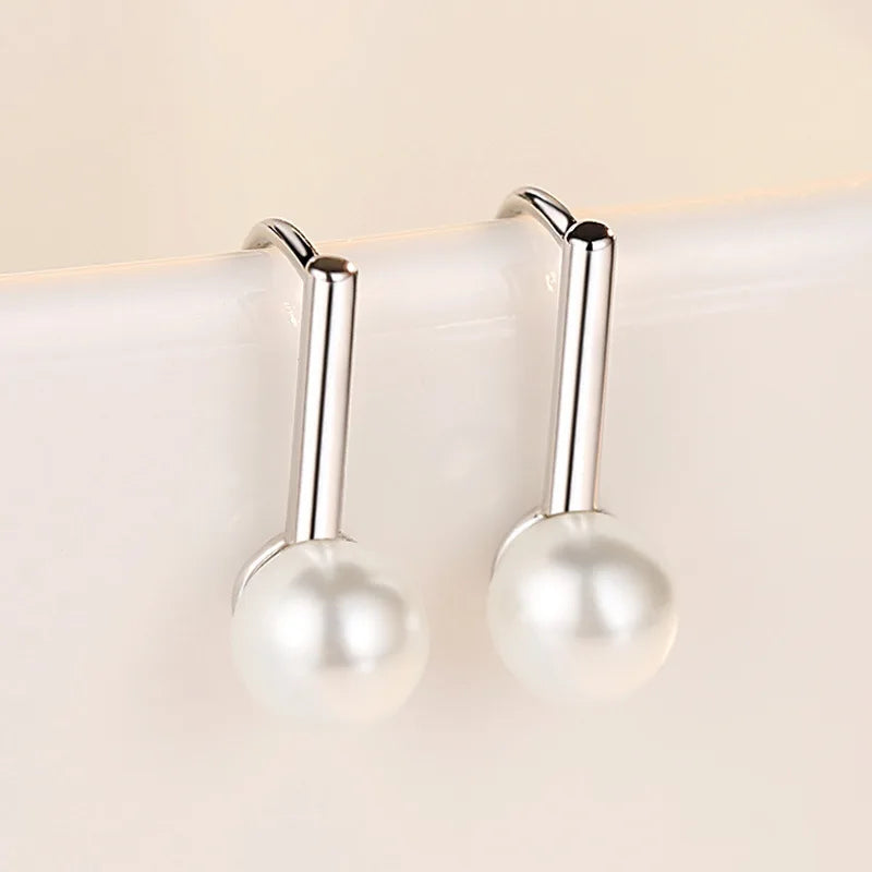 Brincos de prata esterlina 925 de luxo com cristal redondo, pedra de zircônia branca!