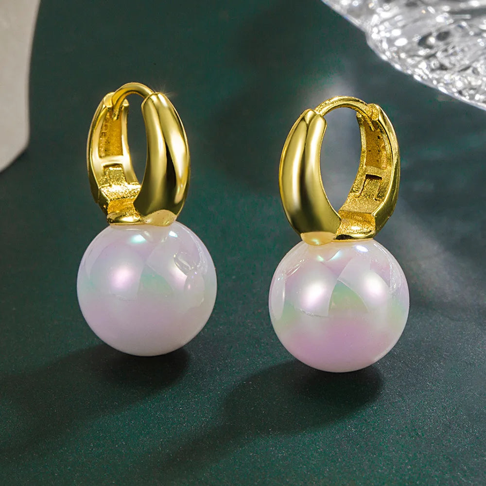 Brincos de prata esterlina 925 de luxo com cristal redondo, pedra de zircônia branca!