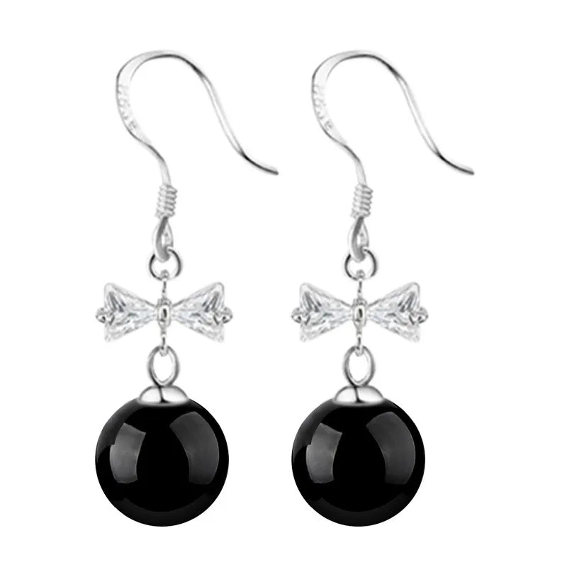 Brincos de prata esterlina 925 de luxo com cristal redondo, pedra de zircônia branca!